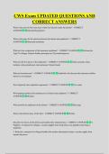 CWS Exam UPDATED QUESTIONS AND  CORRECT ANSWERS