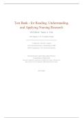 Test Bank - for Reading&comma; Understanding&comma; and Applying Nursing Research 6th Edition By James A&period; Fain&comma; All Chapters 1-15 &vert; Complete Guide A&plus;&period;