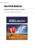 Introduction to Business Analytics 1st Edition by Vernon J&period; Richardson Solution Manual &vert;ISBN&colon; 9781265454340&vert; Guide A&plus;