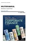 Introduction to Corporate Finance&comma; 5th Canadian Edition by Laurence Booth Solution Manual &vert;ISBN&colon; 9781119608998&vert; Chapters 1-24&comma; Guide A&plus;