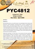 PYC4812 Assignment 1 &lpar;COMPLETE ANSWERS&rpar; 2026 - DUE April 2026