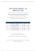 TEXAS SENIOR PROPERTY TAX CONSULTANT EXAM QUESTIONS AND ANSWERS