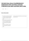 CSE 205 FINAL EXAM COMPREHENSIVE QUESTIONS WITH MULTIPLE CHOICES &vert;VERIFIED & REVISED ANSWERS &lpar;NEW&rpar; 2026