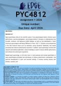 PYC4812 Assignment 1 &lpar;ANSWERS&rpar; 2026 - DISTINCTION GUARANTEED