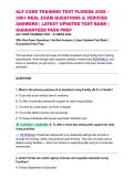ALF CORE TRAINING TEST FLORIDA 2026 &ndash; 300&plus; REAL EXAM QUESTIONS & VERIFIED ANSWERS &vert; LATEST UPDATED TEST BANK &vert; GUARANTEED PASS PREP