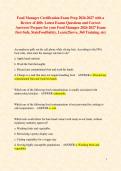 Food Manager Certification Exam Prep 2026-2027 with a  Review of 400&plus; Latest Exams Questions and Correct  Answers&sol; Prepare for your Food Manager 2026-2027 Exam  &lpar;ServSafe&comma; StateFoodSafety&comma; Learn2Serve&comma; 360 Training&comma; etc&rpar;