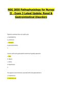 NSG 3850 Pathophysiology for Nurses II - Exam 3 Latest Update 2026&colon; Renal & Gastrointestinal Disorders