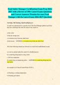 Food Safety Manager Certification Exam Prep 2026 -2027 with a Review of 350&plus; Latest Exams Questions  and Correct Answers&sol; Practice for your Food  Manager with the Latest Exam 2026-2027 Questions
