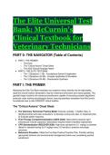 Elite Test Bank for McCurnin's Clinical Textbook for Veterinary Technicians &lpar;2026&sol;2027&rpar; &vert; 88 Exam Questions&comma; Expert Rationales & 2026 Cheat Sheets