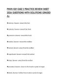 PNVN 1521 QUIZ 2 PRACTICE REVIEW SHEET 2026 QUESTIONS WITH SOLUTIONS GRADED A&plus;