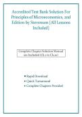 Accredited Test Bank & Solution Guide for Principles of Microeconomics&comma; 2nd Edition by Stevenson &mdash; All Lessons Included &lpar;Verified Answers&rpar;