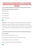 NUR 354 Exam 3&colon; Pharmacology II V3 - Arizona College  Updated and Latest Questions and Correct Answers with  Rationale