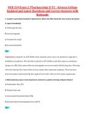 NUR 354 Exam 2&colon; Pharmacology II V2 - Arizona College  Updated and Latest Questions and Correct Answers with  Rationale