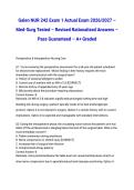 Galen NUR 242 Exam 1 Actual Exam 2026&sol;2027 &ndash; Med-Surg Tested &ndash; Revised Rationalized Answers &ndash; Pass Guaranteed &ndash; A&plus; Graded