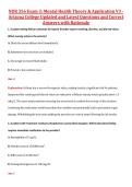 NUR 356 Exam 3&colon; Mental Health Theory & Application V1&comma; V2 & V3 &ndash; Arizona College of Nursing &ndash; Updated Questions&comma; Answers&comma; and Rationales Exam Package