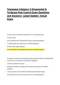 Tennessee Category 3 Ornamental & Turfgrass Pest Control Exam Questions and Answers&vert; Latest Update 2026&sol;2027