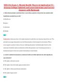 NUR 356 Exam 1&colon; Mental Health Theory & Application V1&comma; V2 & V3 &ndash; Arizona College of Nursing &ndash; Updated Questions&comma; Answers&comma; and Rationales Exam Package