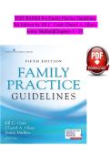 Full Test Bank for Family Practice Guidelines &lpar;5th Edition&rpar; by Jill C&period; Cash&comma; Cheryl A&period; Glass&comma; and Jenny Mullen Complete Coverage &lpar;Chapters 1&ndash;23&rpar; Verified Question & Answer Sets Health Maintenance &sol; Dermatology &sol; Respiratory &sol; OB-GYN &sol; Musculoskeletal Upda