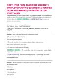 NOCTI HVAC FINAL EXAM PREP 2026&sol;2027 &vert; COMPLETE PRACTICE QUESTIONS & VERIFIED DETAILED ANSWERS &vert; A&plus; GRADED LATEST STUDY GUIDE
