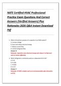 NATE Certified HVAC Professional  Practice Exam Questions And Correct  Answers &lpar;Verified Answers&rpar; Plus  Rationales 2026 Q&A Instant Download  Pdf 