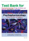 Test Bank for Psychopharmacology&colon; Drugs&comma; the Brain&comma; and Behavior&comma; 4th Edition by Jerry Meyer  isbn-9781605359878