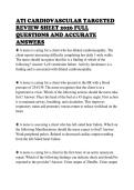 ATI CARDIOVASCULAR TARGETED  REVIEW SHEET 2026 FULL  QUESTIONS AND ACCURATE  ANSWERS 