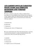 ATI CARDIOVASCULAR TARGETED  STUDY GUIDE 2026 COMPLETE  QUESTIONS AND VERIFIED  ANSWERS
