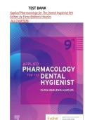 Test Bank for Applied Pharmacology for The Dental Hygienist 9th Edition by Elena Bablenis Haveles &comma; All Chapters 