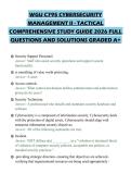 WGU C795 CYBERSECURITY MANAGEMENT II - TACTICAL COMPREHENSIVE STUDY GUIDE 2026 FULL QUESTIONS AND SOLUTIONS GRADED A&plus;