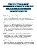 WGU C795 CYBERSECURITY MANAGEMENT II - TACTICAL FINAL TEST 2026 QUESTIONS WITH CORRECT ANSWERS GRADED A&plus;