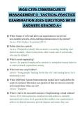 WGU C795 CYBERSECURITY MANAGEMENT II - TACTICAL PRACTICE EXAMINATION 2026 QUESTIONS WITH ANSWERS GRADED A&plus;