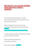 NRS 3016 ATI 1 & 2 & STUDY QUIZZES QUESTIONS AND CORRECT ANSWERS