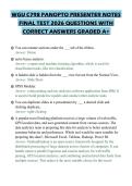 WGU C798 PANOPTO PRESENTER NOTES FINAL TEST 2026 QUESTIONS WITH CORRECT ANSWERS GRADED A&plus;