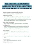 WGU C802 TASK 1&colon; EHR FUNCTIONS ASSESSMENT CERTIFICATION SCRIPT 2026 QUESTIONS WITH SOLUTIONS GRADED A&plus;
