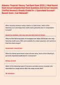 Alabama Financial literacy Test Bank Exam 2026&vert;&vert; Most Recent  Exam Actual Complete Real Exam Questions And Correct Answers  &lpar;Verified Answers&rpar; Already Graded A&plus; &vert; Guaranteed Success&excl;&excl;  Newest Exam &vert; Just Released&excl;&excl;