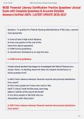 WISE Financial Literacy Certification Practice Questions Actual  Exam with Complete Questions & Accurate Detailed  AnswersVerified 100&percnt; LATEST UPDATE 2026-2027  