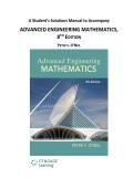 Solutions Manual for Advanced Engineering Mathematics 8th Edition &ndash; Peter V&period; O&rsquo;Neil 2026 Update
