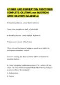ATI MED SURG RESPIRATORY PROCTORED  COMPLETE SOLUTION 2026 QUESTIONS  WITH SOLUTIONS GRADED A&plus;