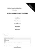 Solution Manual & Test Bank for Supervision of Police Personnel 10th Edition 2026 Update
