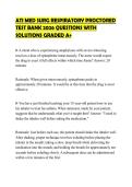ATI MED SURG RESPIRATORY PROCTORED  TEST BANK 2026 QUESTIONS WITH  SOLUTIONS GRADED A&plus; 