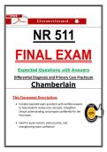 NR 511 Final Exam &lpar;PDF&rpar; &vert; &lpar;2026&rpar; Differential Diagnosis &vert; Q&A