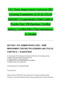 NYC Home Improvement Contractor HIC Licensing Examination ACTUAL EXAM 2026&sol;2027 &vert; Comprehensive Study Guide & Practice Test &vert; 150 Questions &vert; Verified Answers &vert; Verified Q&A &vert; Pass Guaranteed - A&plus; Graded