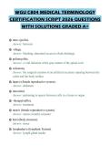 WGU C804 MEDICAL TERMINOLOGY CERTIFICATION SCRIPT 2026 QUESTIONS WITH SOLUTIONS GRADED A&plus;