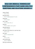 WGU C804 MEDICAL TERMINOLOGY COMPREHENSIVE STUDY GUIDE 2026 FULL QUESTIONS AND SOLUTIONS GRADED A&plus;