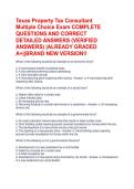 Texas Property Tax Consultant Multiple Choice Exam COMPLETE QUESTIONS AND CORRECT DETAILED ANSWERS &lpar;VERIFIED ANSWERS&rpar; &vert;ALREADY GRADED A&plus;&vert;&vert;BRAND NEW VERSION&excl;&excl;
