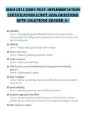 WGU C813 ZGM1 POST- IMPLEMENTATION PRACTICE EXAMINATION 2026 QUESTIONS WITH ANSWERS GRADED A&plus;