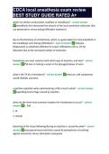 CDCA local anesthesia exam review BEST STUDY GUIDE RATED A&plus;