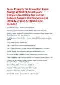 Texas Property Tax Consultant Exam Newest 2025&sol;2026 Actual Exam Complete Questions And Correct Detailed Answers &lpar;Verified Answers&rpar; &vert;Already Graded A&plus;&vert;&vert;Brand New Version&excl;&excl;