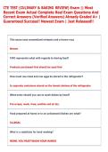 CTE TEST &lpar;CULINARY & BAKING REVIEW&rpar; Exam &vert;&vert; Most  Recent Exam Actual Complete Real Exam Questions And  Correct Answers &lpar;Verified Answers&rpar; Already Graded A&plus; &vert;  Guaranteed Success&excl;&excl; Newest Exam &vert; Just Released&excl;&excl;