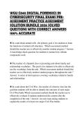 WGU C840 DIGITAL FORENSICS IN CYBERSECURITY FINAL EXAMS PREASSESSMENT PRACTICE ASSESSMENT SOLUTION BUNDLE 2026 SOLVED QUESTIONS WITH CORRECT ANSWERS 100&percnt; ACCURATE